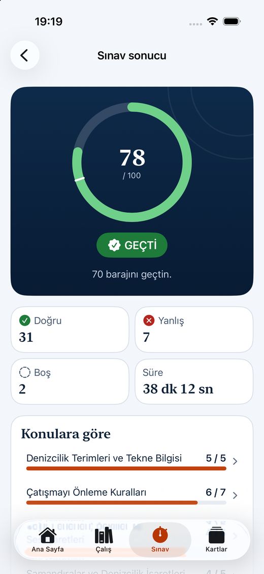 Deneme sınavı sonucu